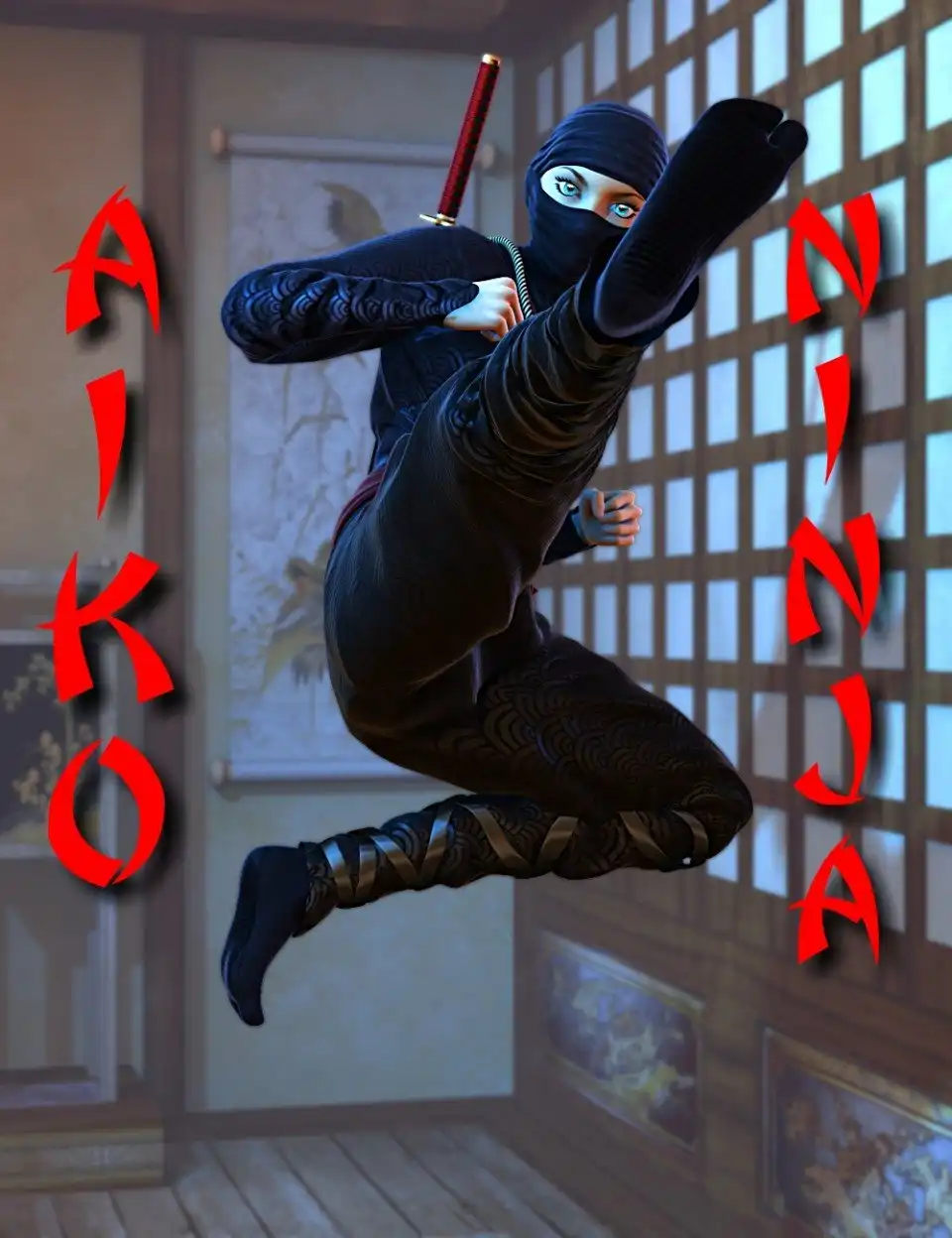 Aiko Ninja Poses for Aiko 6_DAZ3D下载站