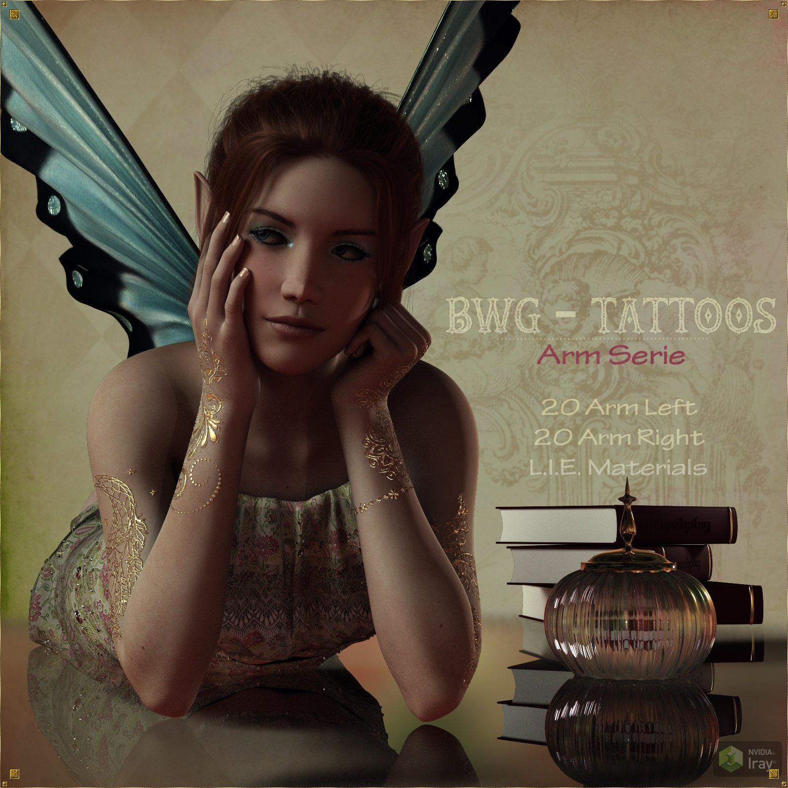 BWG – Tattoos, Arm Serie for G3-G8 – DAZ Studio_DAZ3D下载站