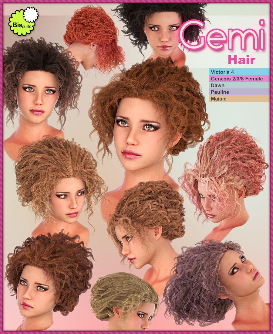 Biscuits Gemi Hair V4/G2F/G3F/G8F_DAZ3DDL