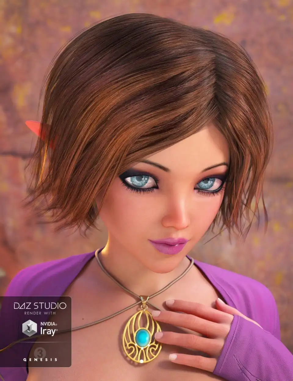 Choppy Bob Hair for Genesis 3 Female(s)_DAZ3DDL