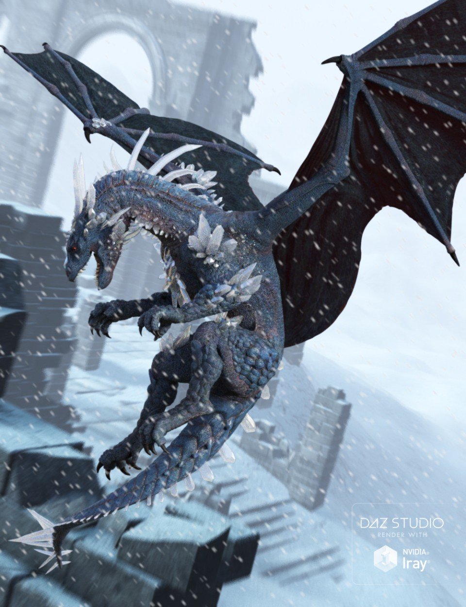 Crystal Storm Poses for Daz Dragon 3_DAZ3D下载站
