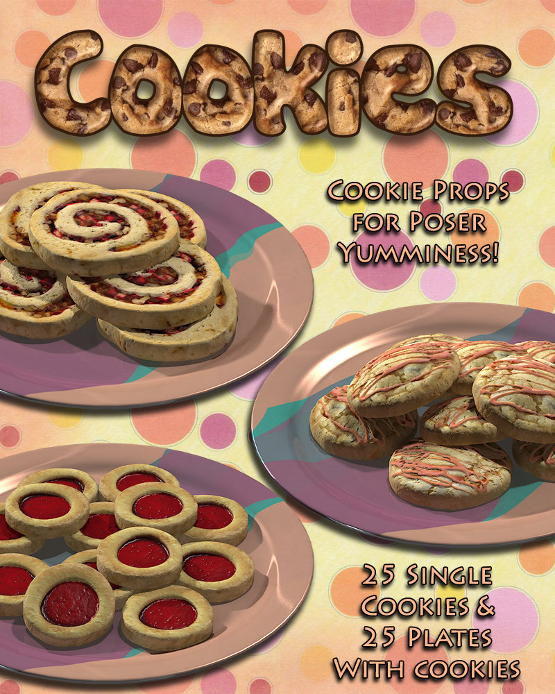 Exnem Cookies Props for Poser_DAZ3D下载站