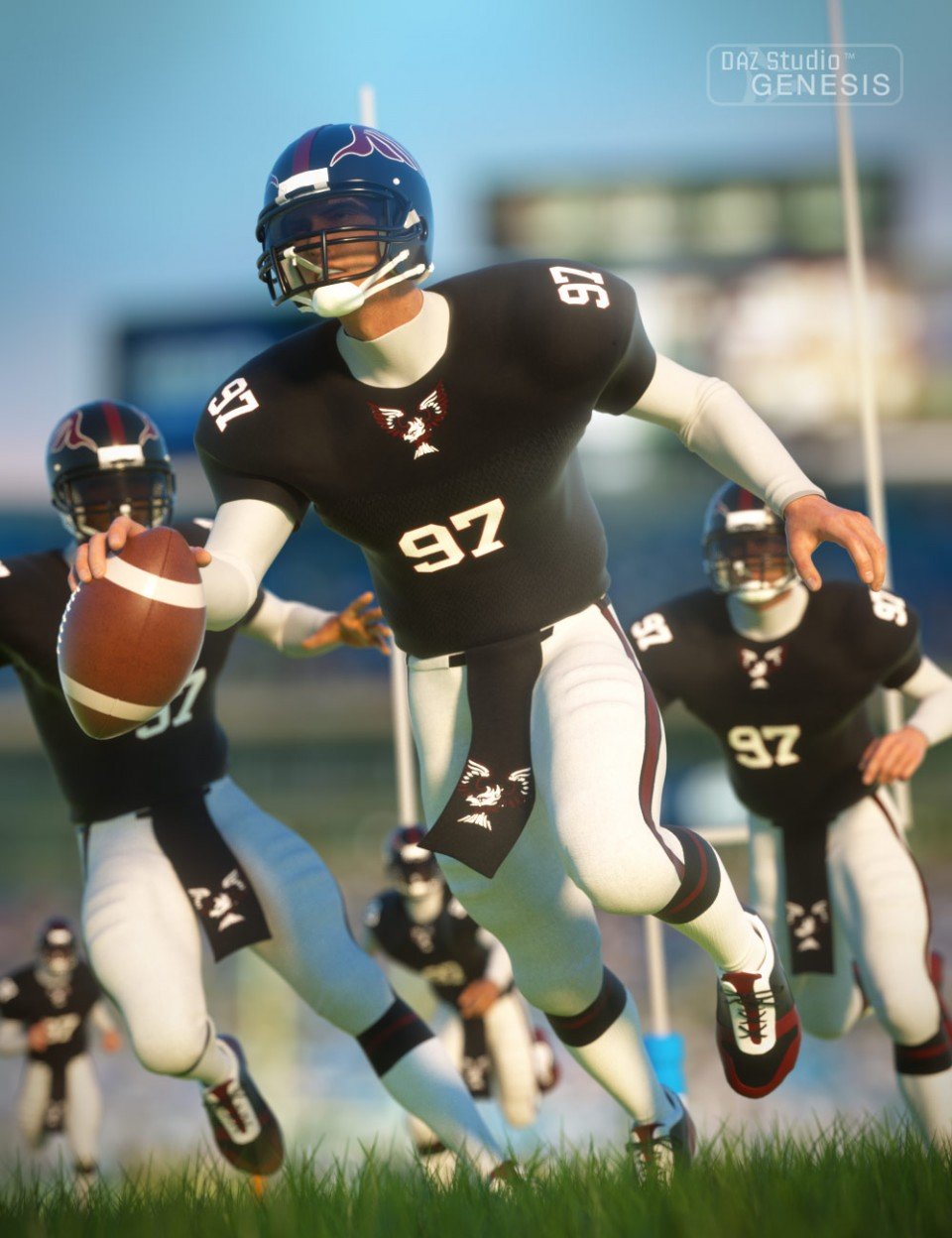 Football Uniform + Textures for Genesis_DAZ3D下载站