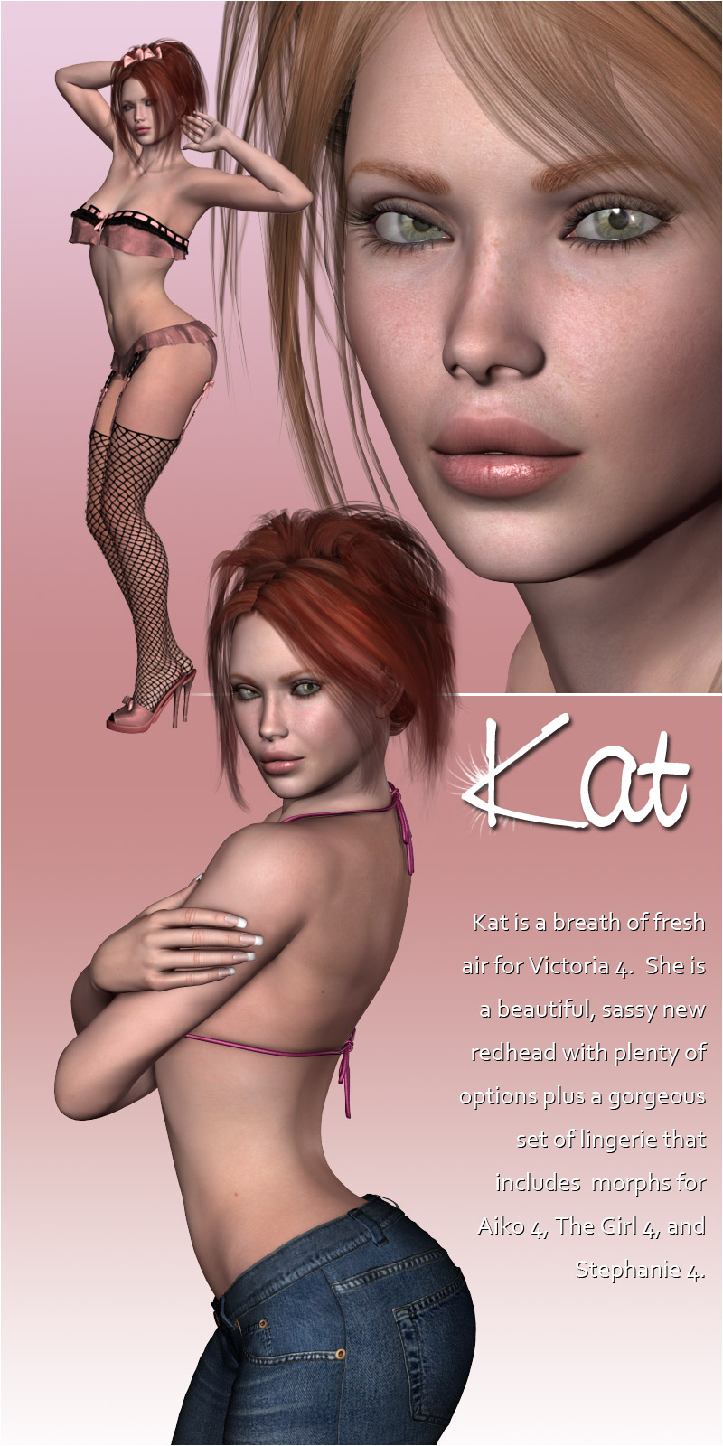 Kat Character & Lingerie (V4, A4, Girl4, S4)_DAZ3DDL