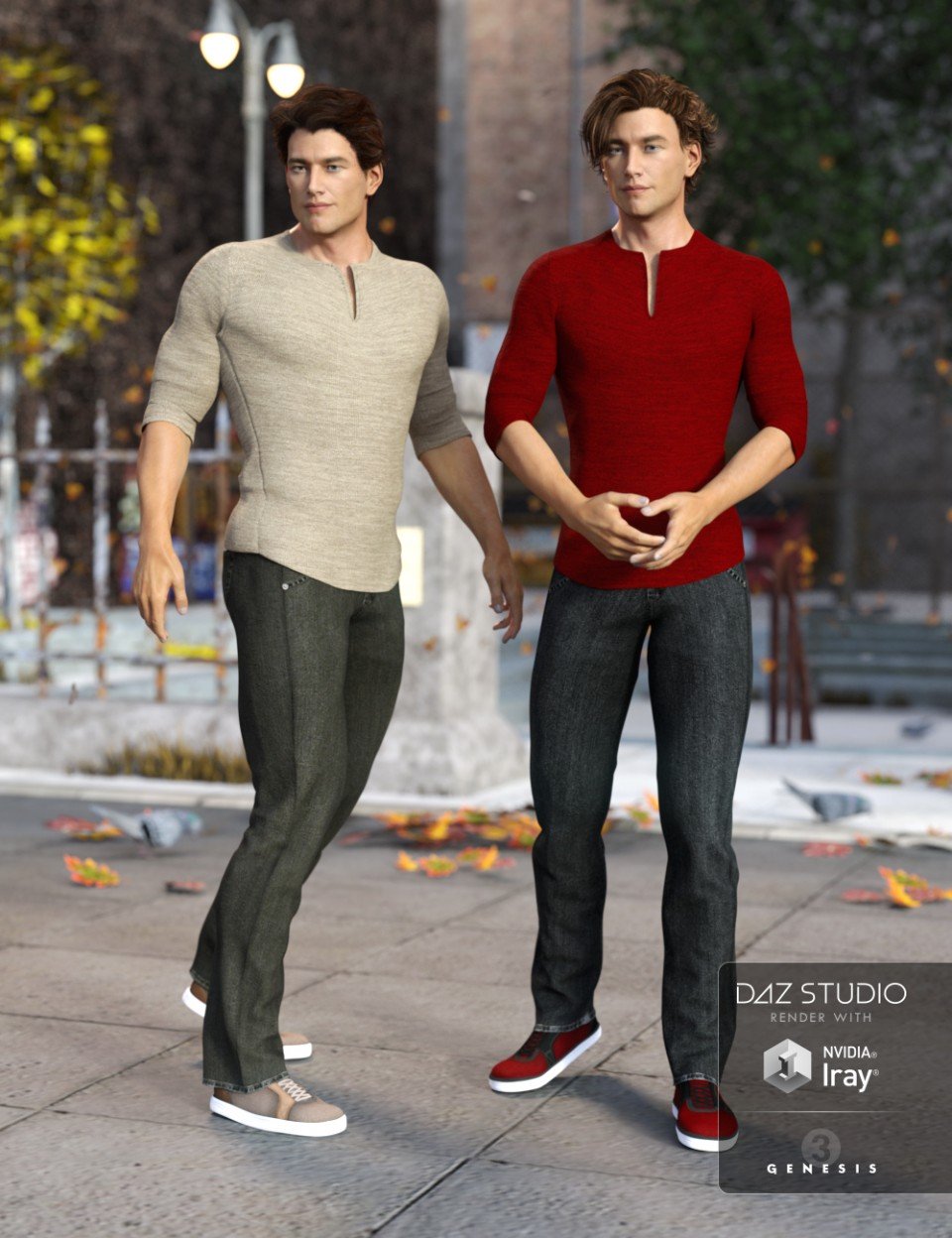 Laid Back Outfit for Genesis 3 Male(s) + Textures_DAZ3D下载站