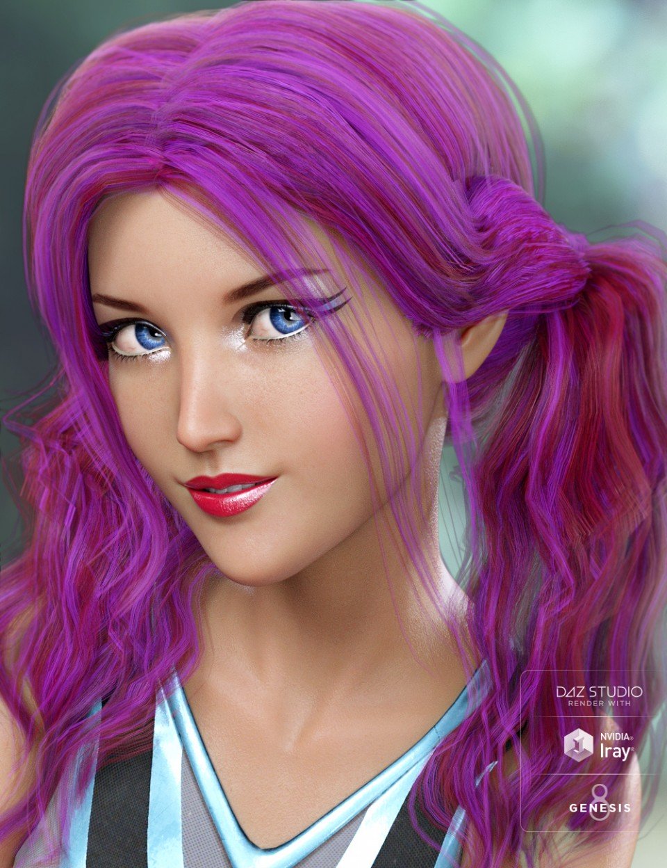 Low Pigtail Hair for Genesis 3 and 8 Female(s)_DAZ3DDL