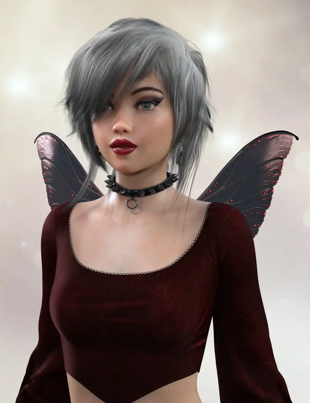 Messy Pixie Cut Hair for Genesis 8 Female_DAZ3D下载站