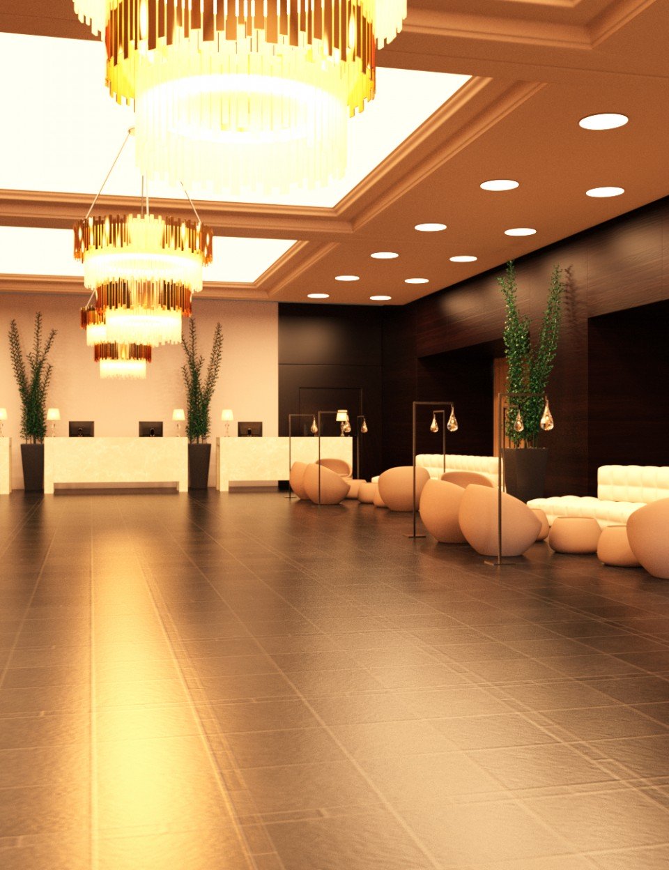 Modern Hotel Lobby_DAZ3D下载站
