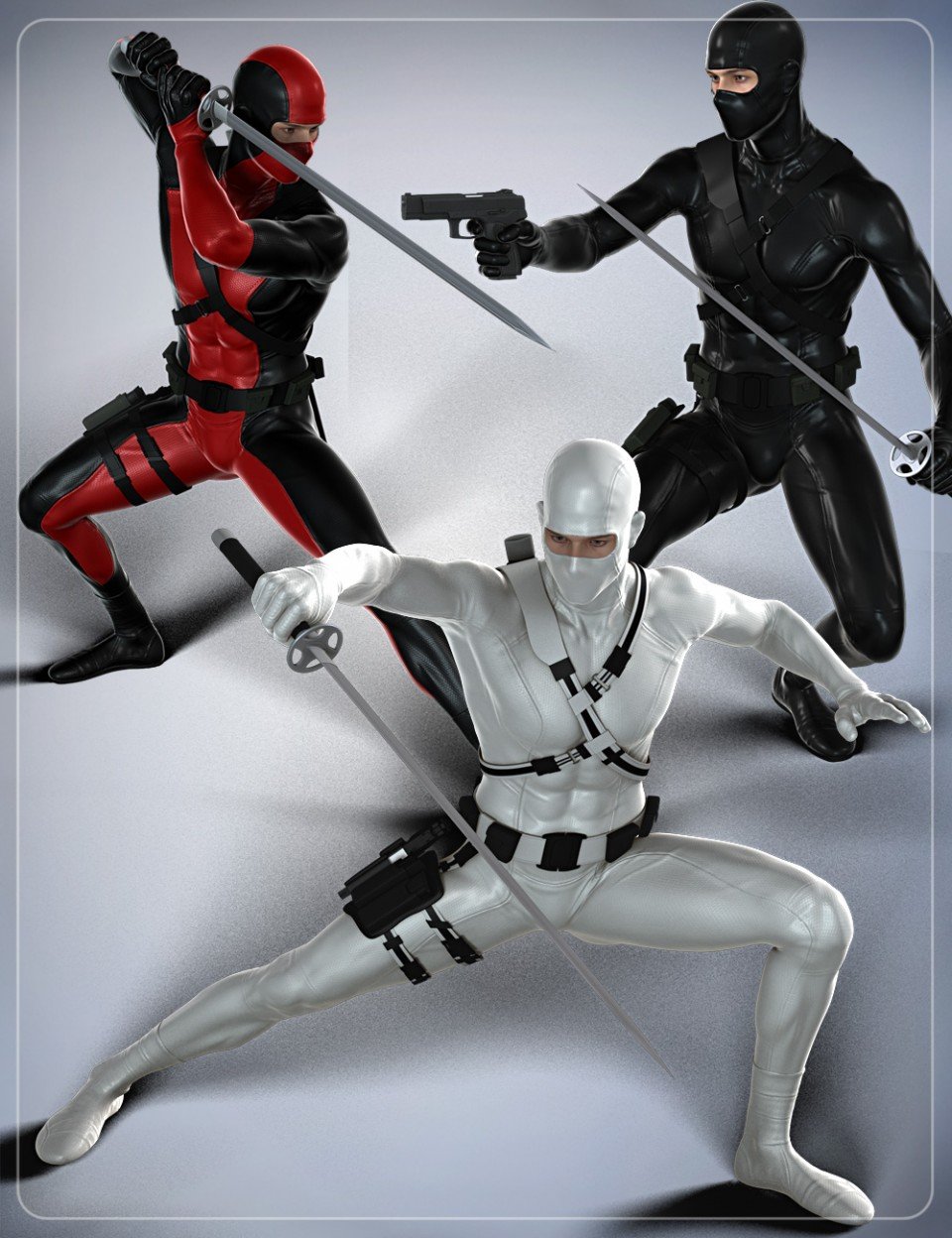 Modern Ninja Poses for Genesis 2 Male(s) and Michael 6_DAZ3D下载站