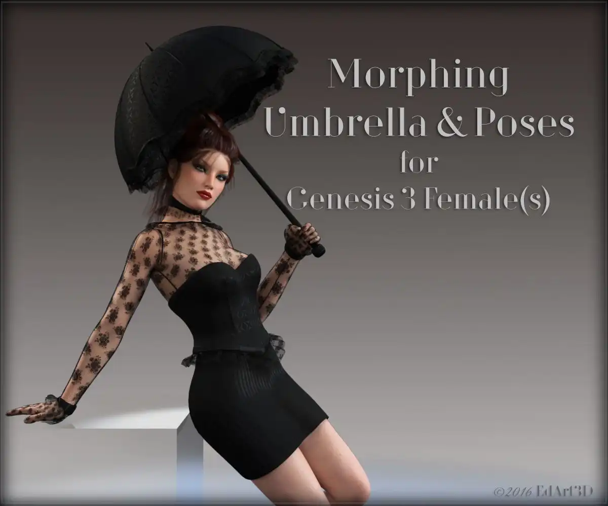 Morphing Umbrella and Poses for G3F_DAZ3DDL
