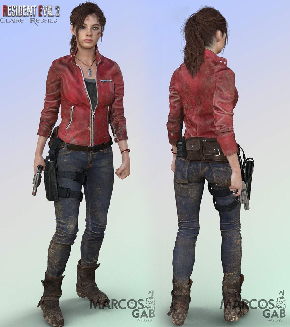 REV2 Claire Redfield for G9  3d Models for Daz Studio and Poser