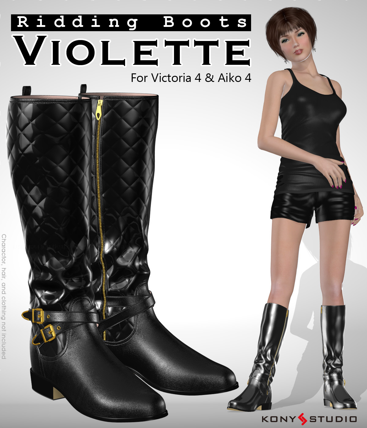 Riding Boots Violette_DAZ3D下载站