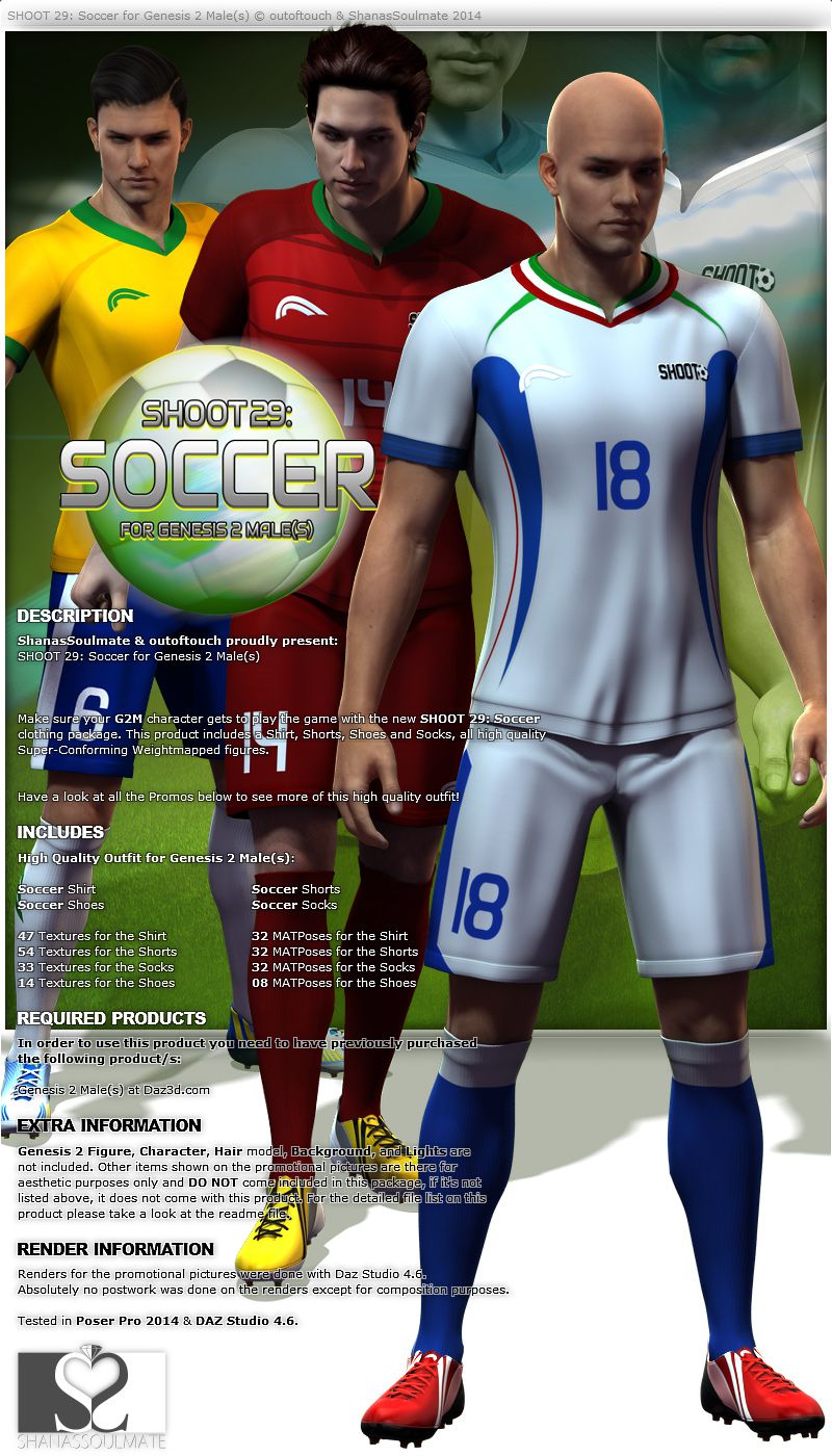 SHOOT 29: Soccer for Genesis 2 Male(s)_DAZ3D下载站