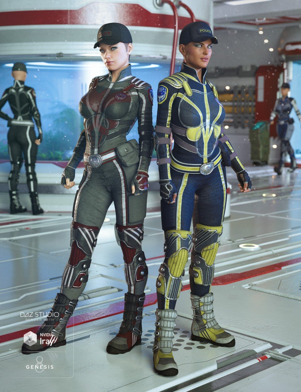 Sci-fi Police Outfit Textures_DAZ3D下载站