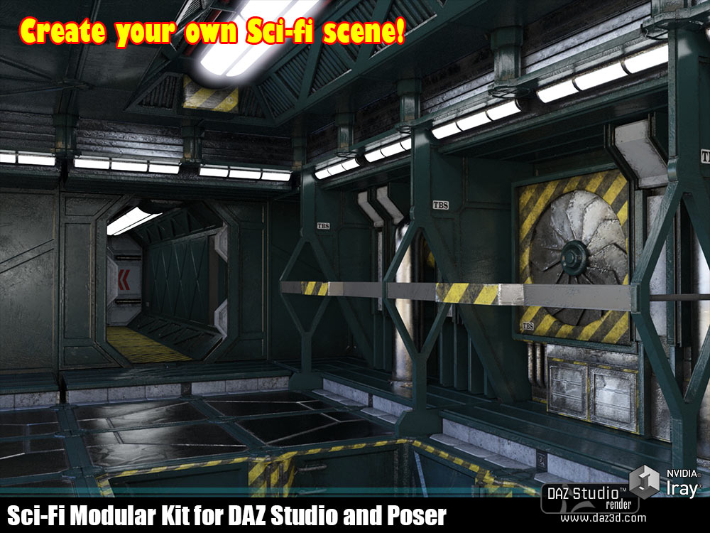 SciFi Modular Kit for DAZ Studio and Poser_DAZ3D下载站