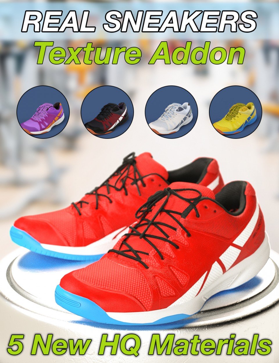 Slide3D Real Sneakers for Genesis 3 Female(s) Texture Addon_DAZ3D下载站