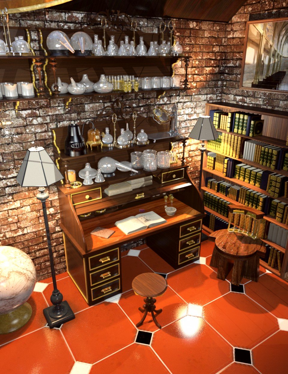 Steampunk Alchemy Set_DAZ3D下载站