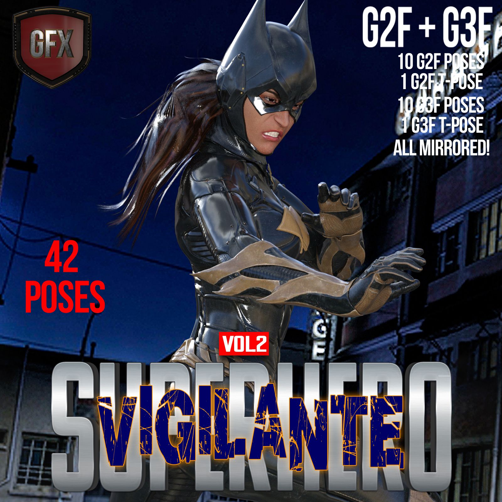 SuperHero Vigilante for G2F and G3F Volume 2_DAZ3D下载站