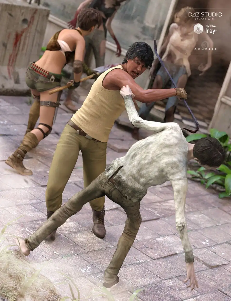 Zombie Defense Poses_DAZ3D下载站