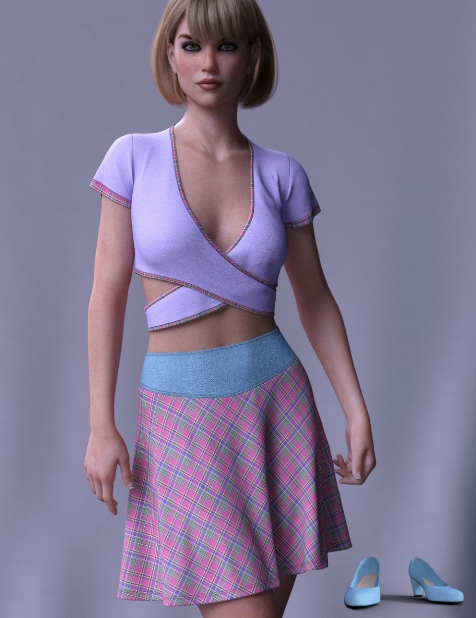 dForce Brazen Charm Outfit for Genesis 8 Female(s)_DAZ3D下载站