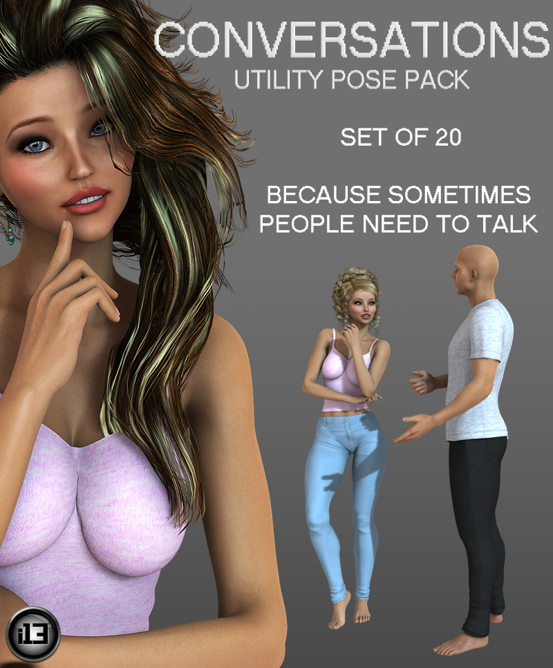 i13 Conversations Utility Pose Pack_DAZ3D下载站