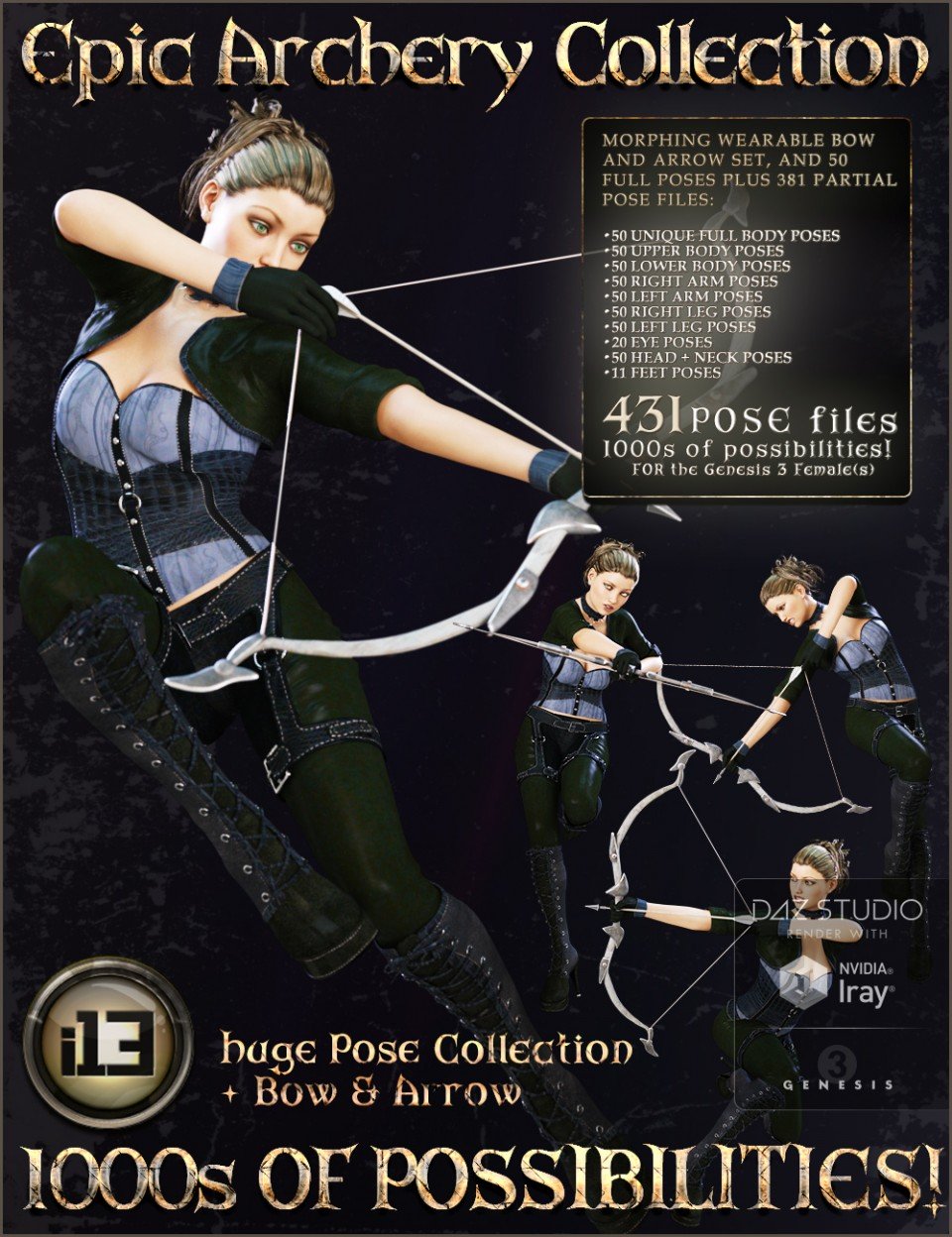 i13 Epic Archery Collection_DAZ3DDL