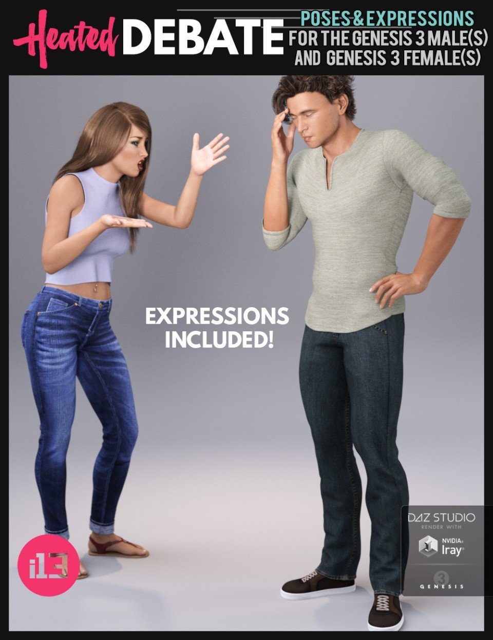 i13 Heated Debate Poses and Expressions_DAZ3D下载站