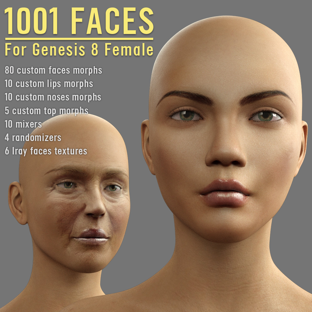 1001 Faces for G8 Females_DAZ3D下载站