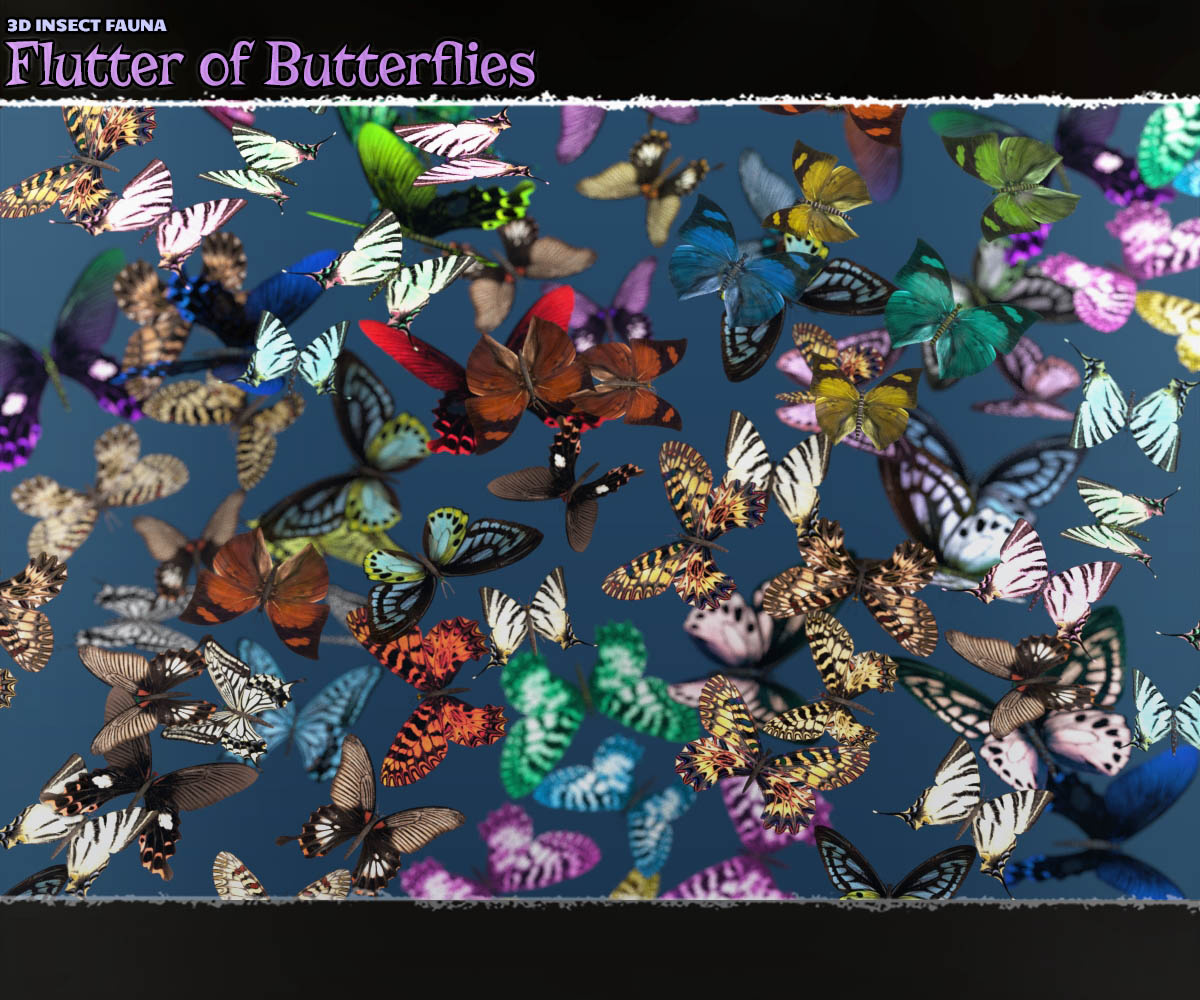 3D Insect Fauna: Flutter of Butterflies_DAZ3DDL