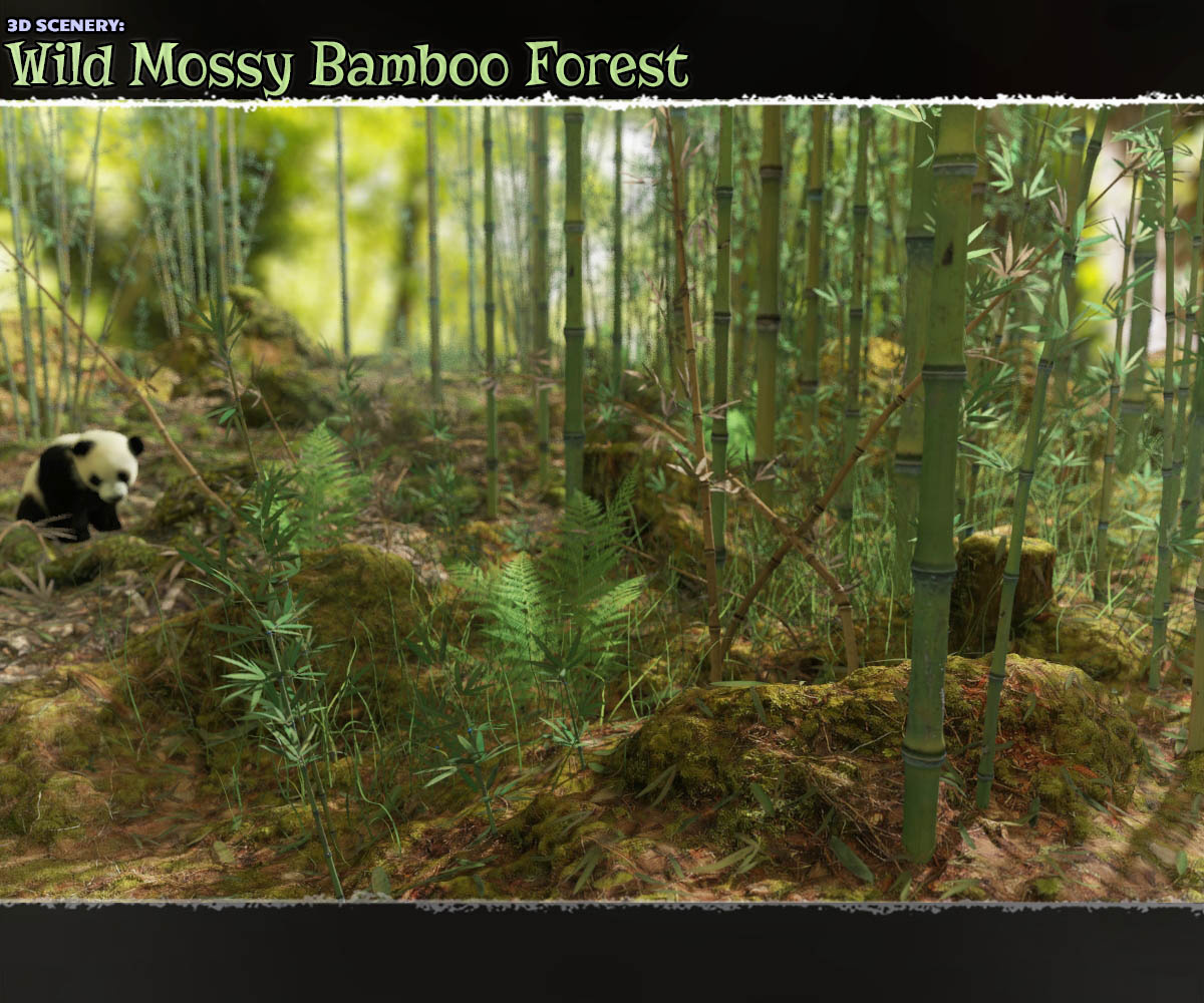 3D Scenery: Wild Mossy Bamboo Forest_DAZ3D下载站