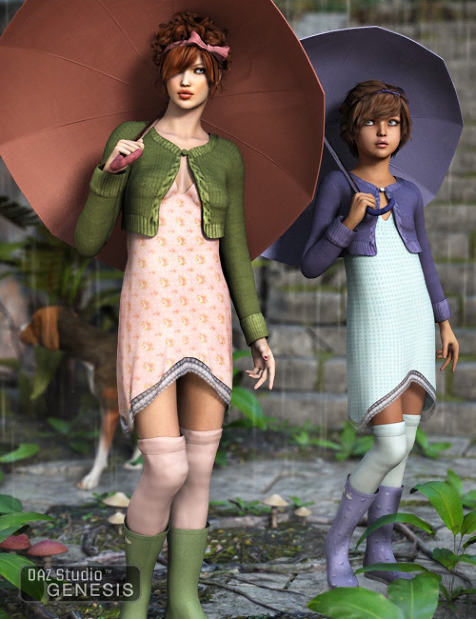 April Showers for Genesis Female & Add-ons_DAZ3D下载站