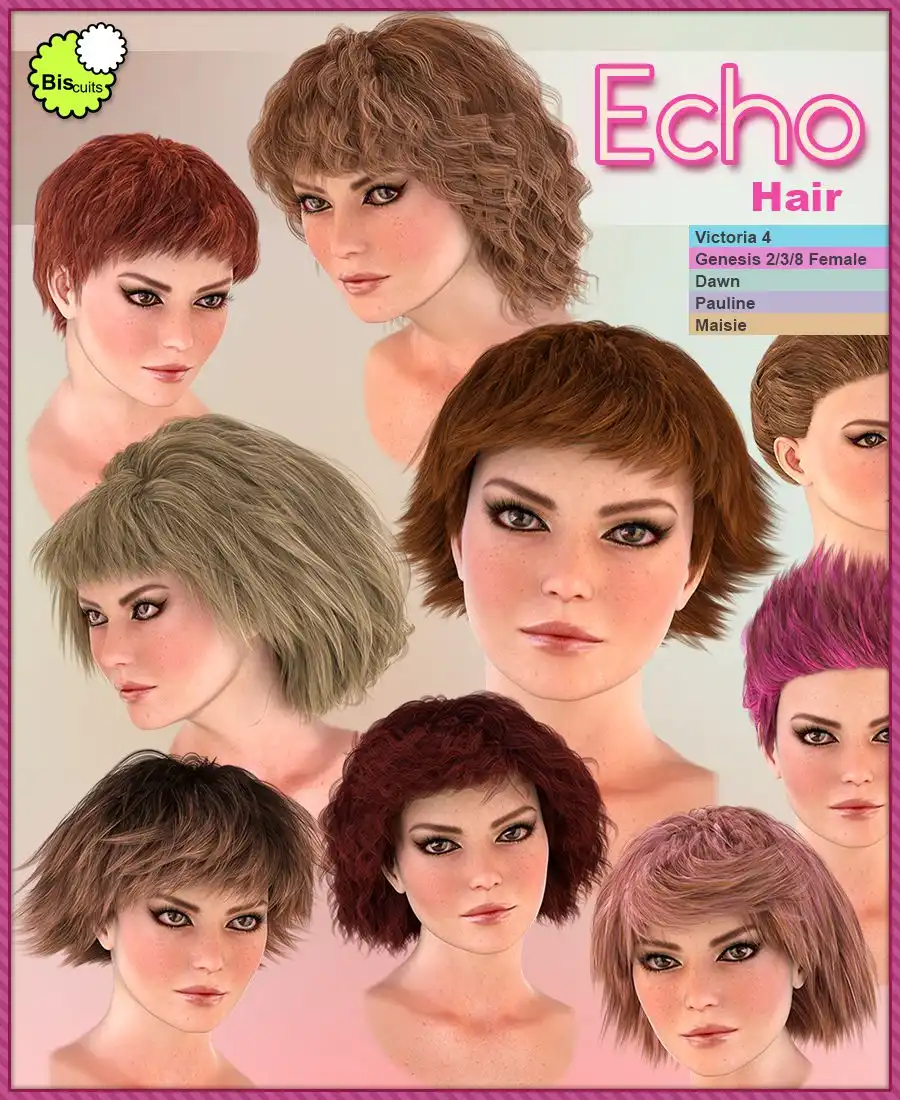 Biscuits Echo Hair_DAZ3D下载站