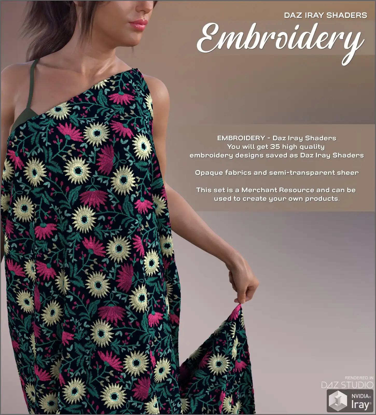 Daz Iray – Embroidery_DAZ3DDL