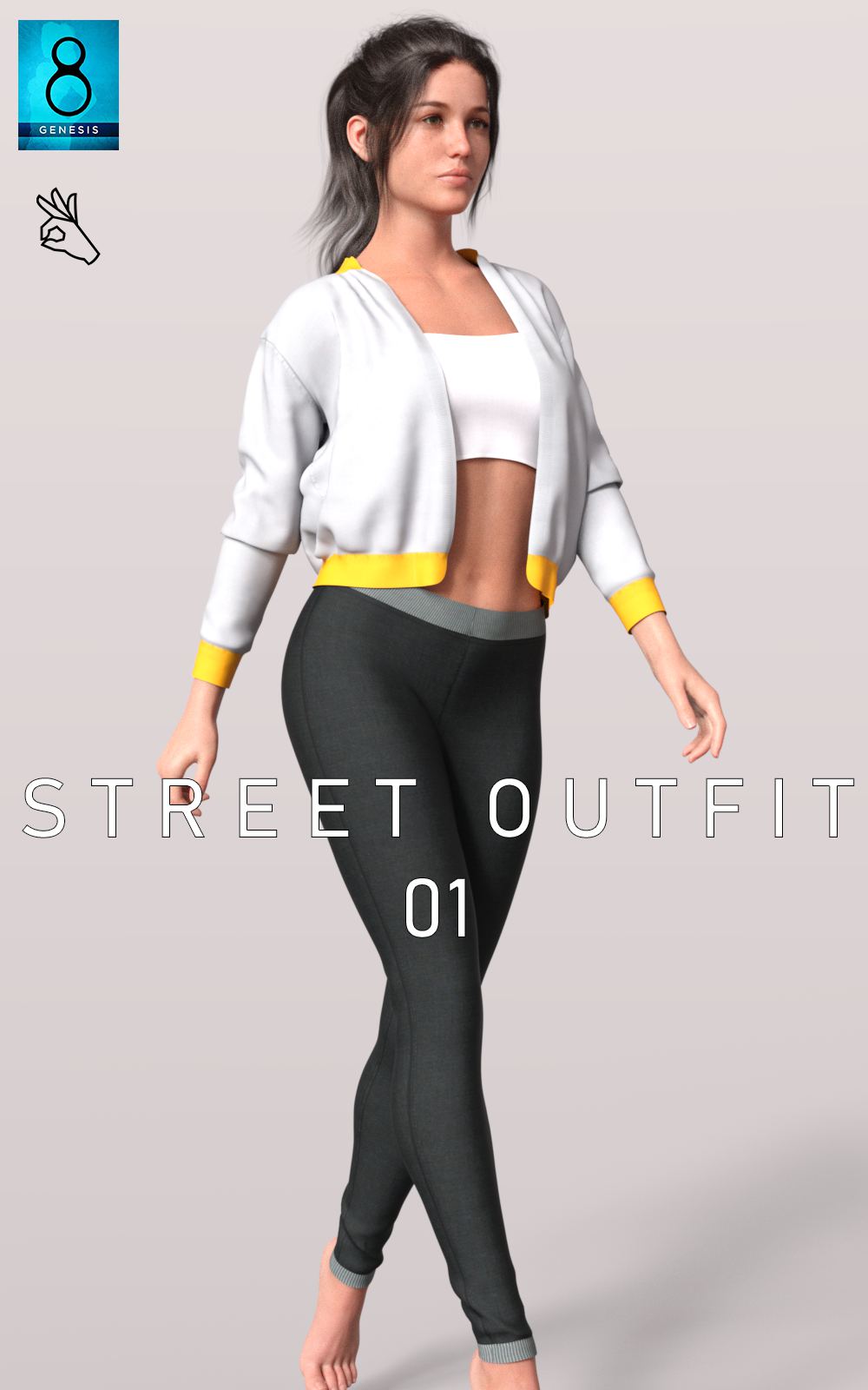 Dforce BW Street Outfit 01_DAZ3D下载站