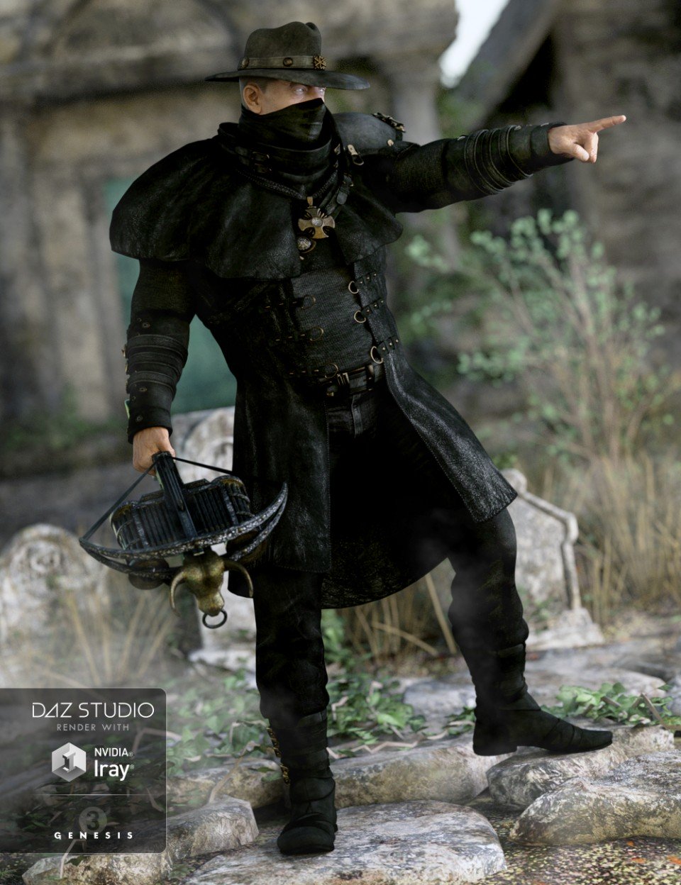 Dragoh Outfit for Genesis 3 Male(s) + Textures_DAZ3D下载站