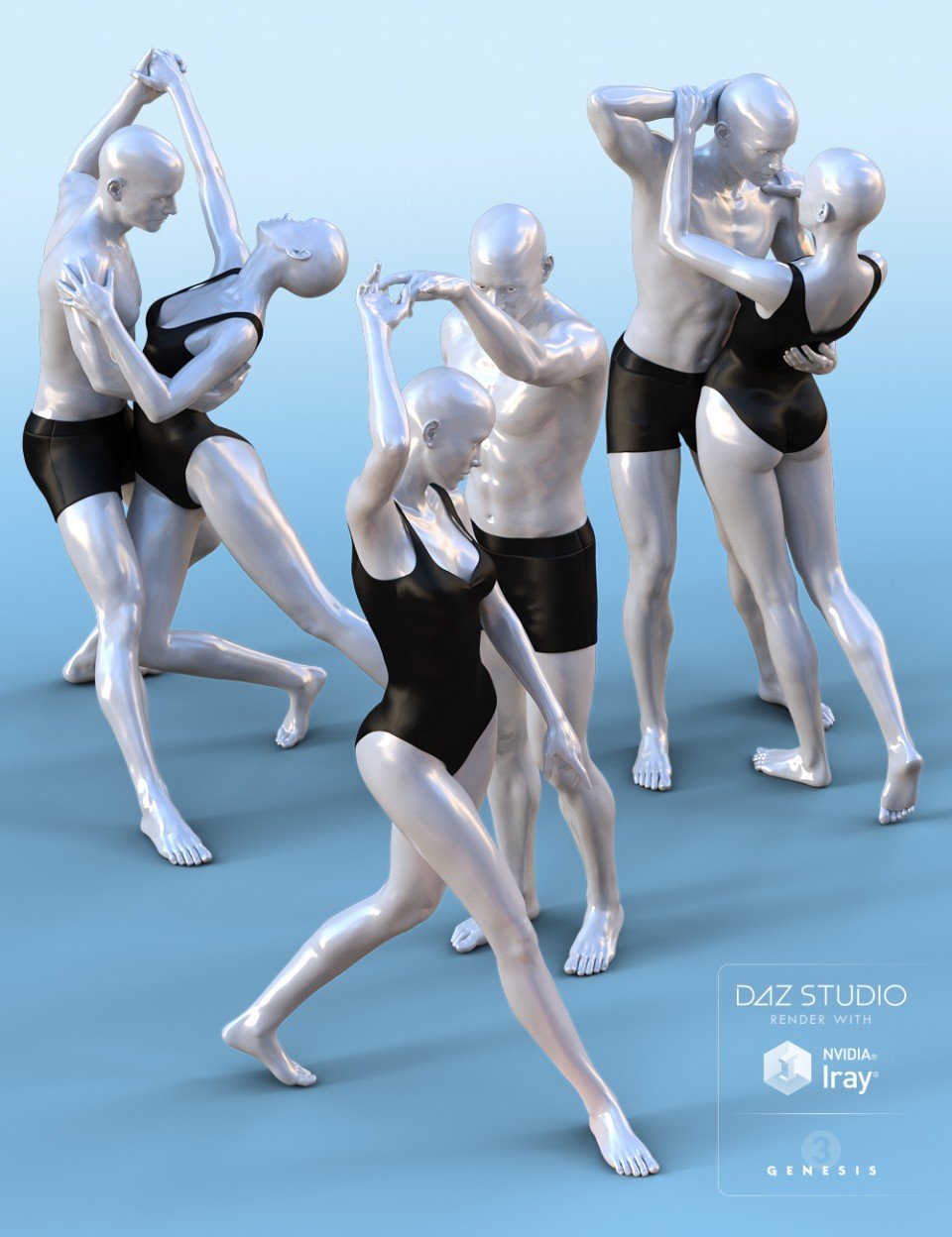 Enchanted Dance Poses for Michael 7 and Victoria 7_DAZ3D下载站