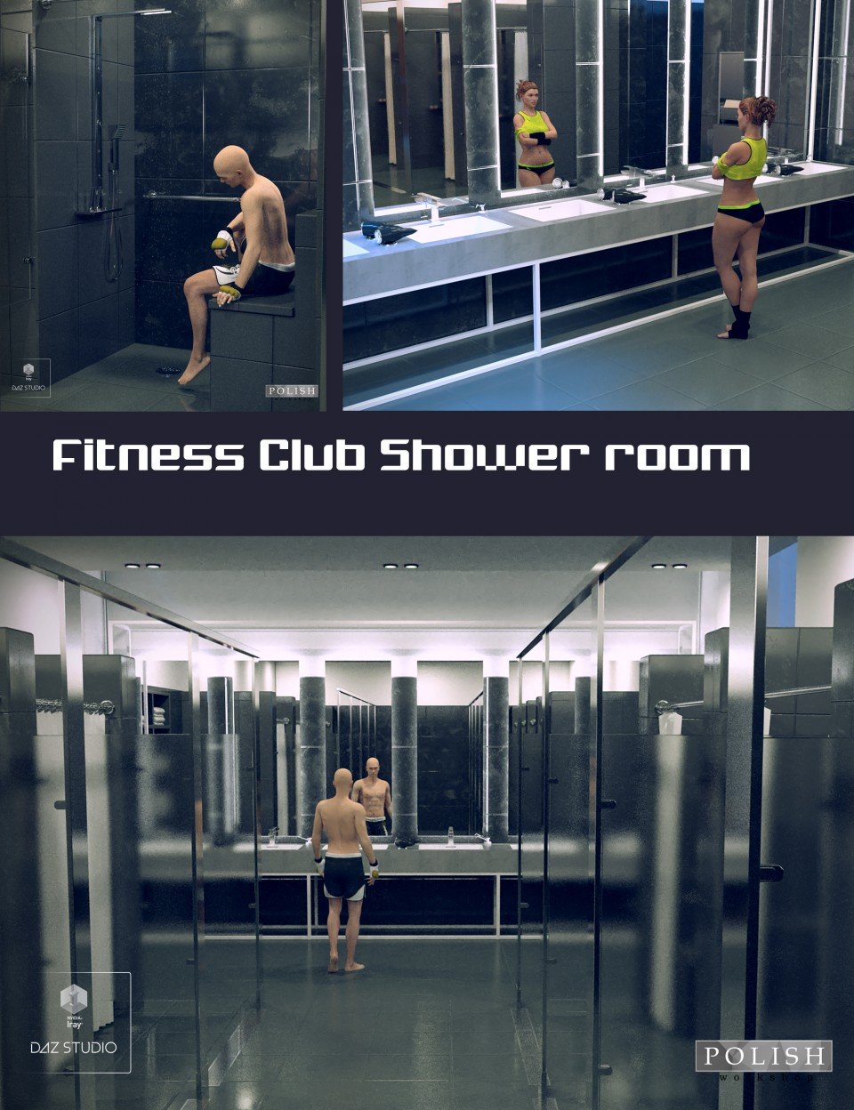 Fitness Club Shower Room_DAZ3D下载站