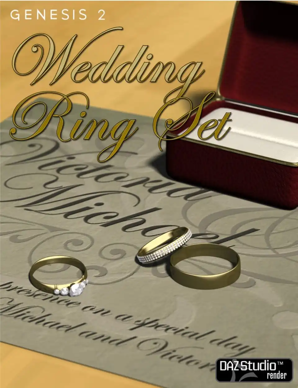 Genesis 2 Wedding Ring Set_DAZ3D下载站