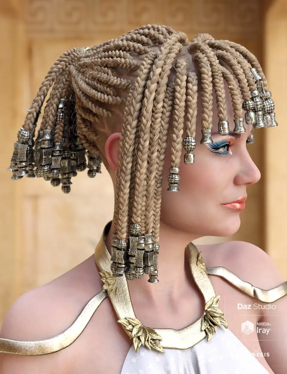 Goddess Braids For Genesis 3 And 8 Females_DAZ3DDL