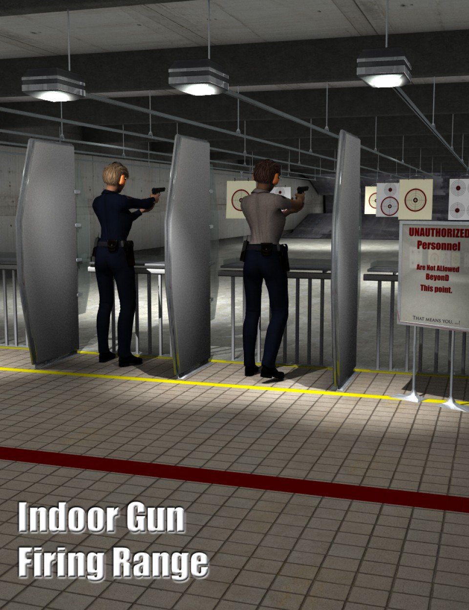 Indoor Gun Firing Range_DAZ3D下载站