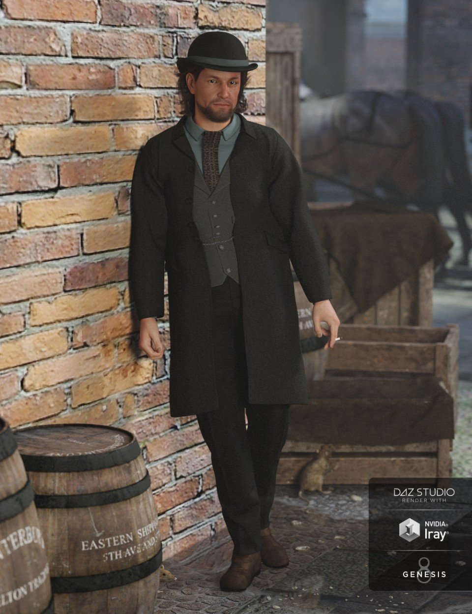 Mid Victorian Outfit for Genesis 8 Male(s)_DAZ3D下载站