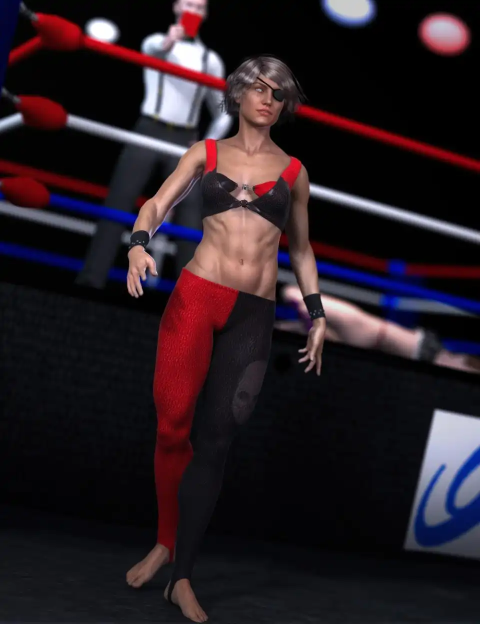 Outlaw of the Ring Outfit for Genesis 2 Female(s)_DAZ3D下载站