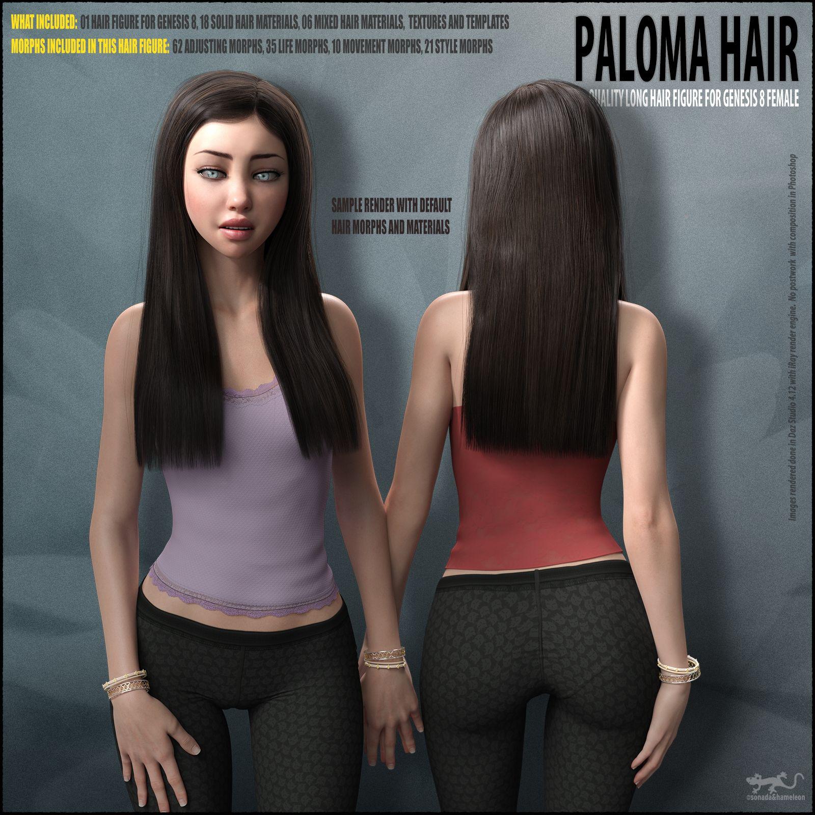 Paloma Hair for Genesis 8 Female_DAZ3D下载站