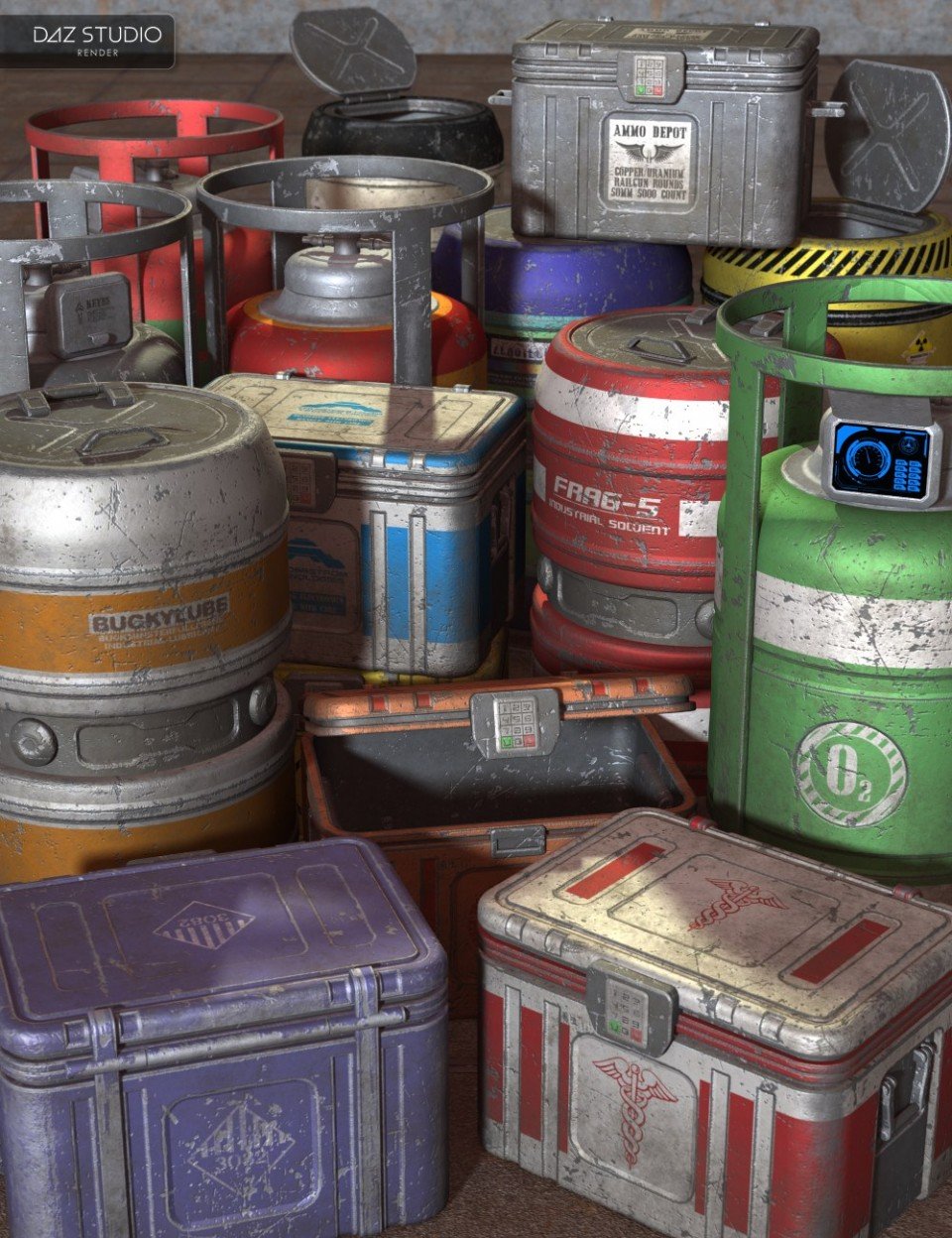 Sci Fi Freight Containers_DAZ3D下载站