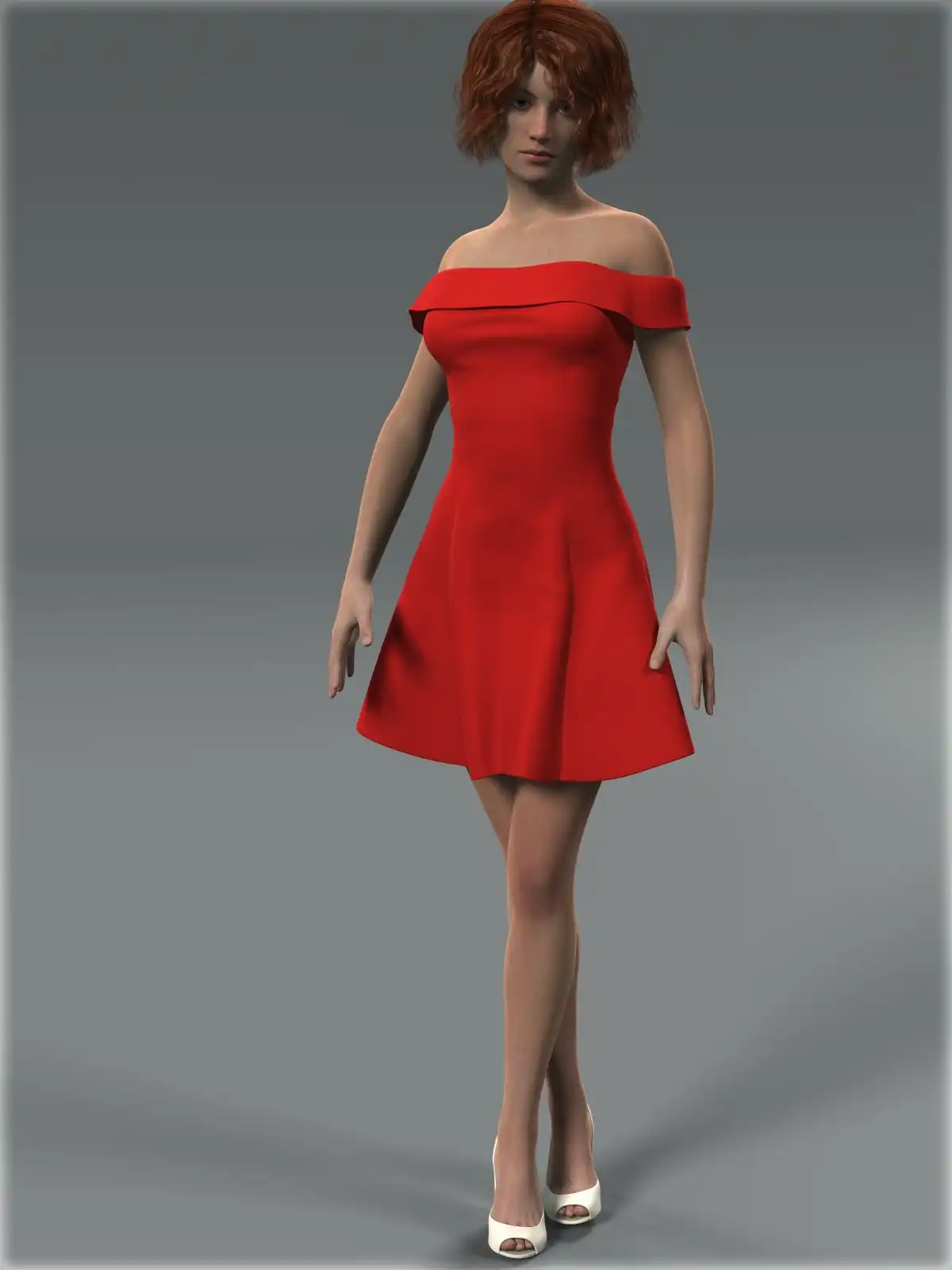 Shoulder Dress for G2F_DAZ3D下载站