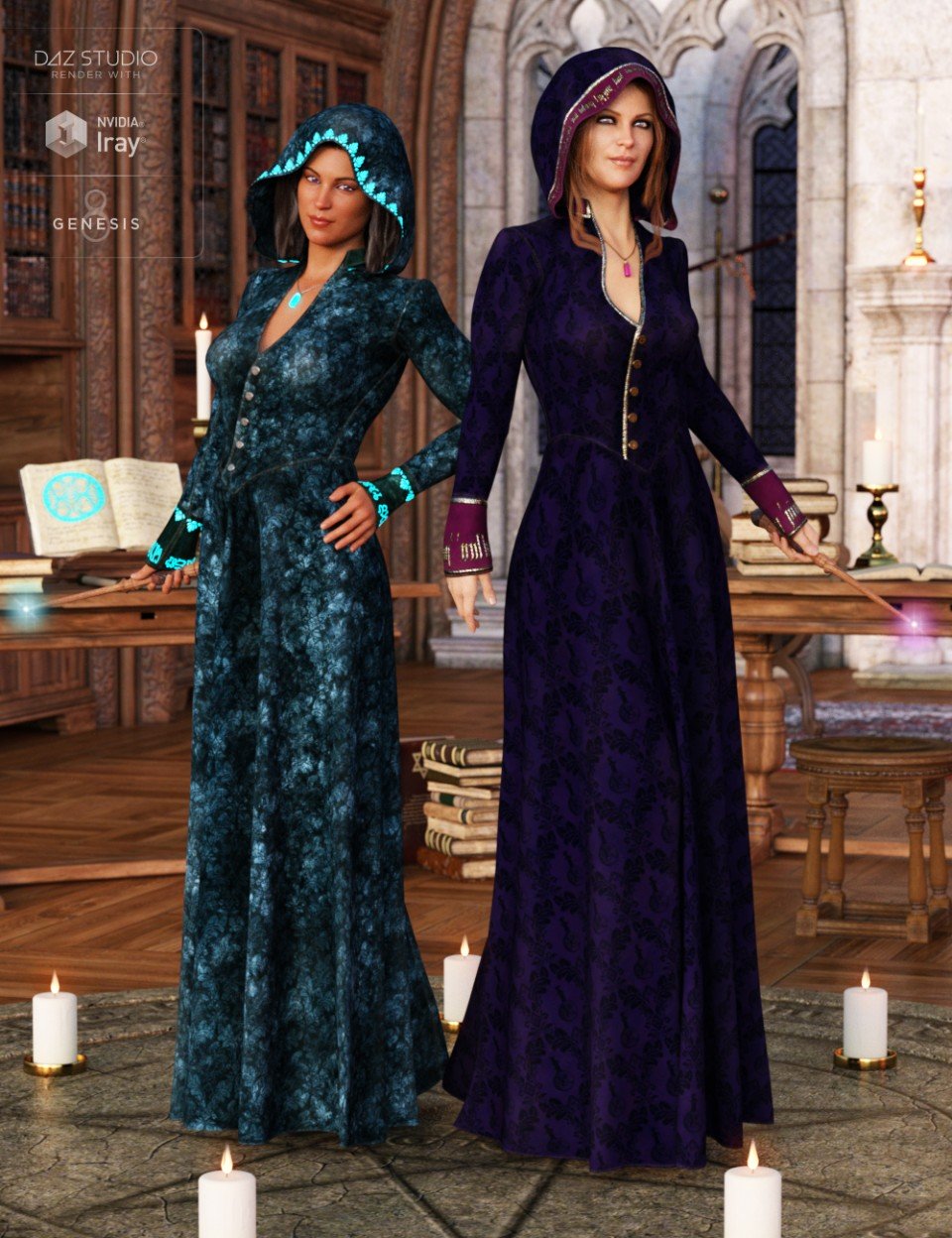 Sorceress Apprentice Outfit Textures_DAZ3DDL