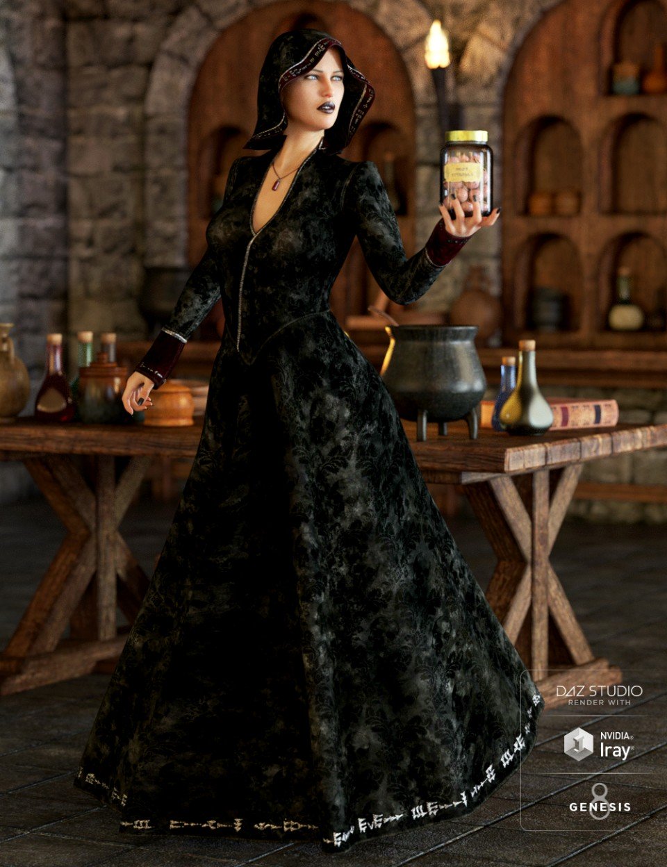 Sorceress Apprentice Outfit for Genesis 8 Female(s)_DAZ3D下载站