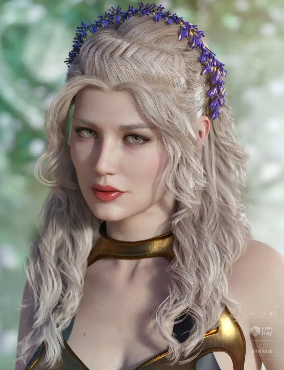 Valeria Hair for Genesis 3 & 8 Female(s)_DAZ3D下载站