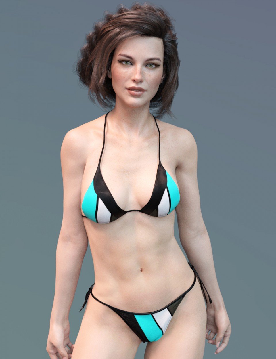 X-Fashion FunLines Bikini for Genesis 8 Female(s)_DAZ3D下载站