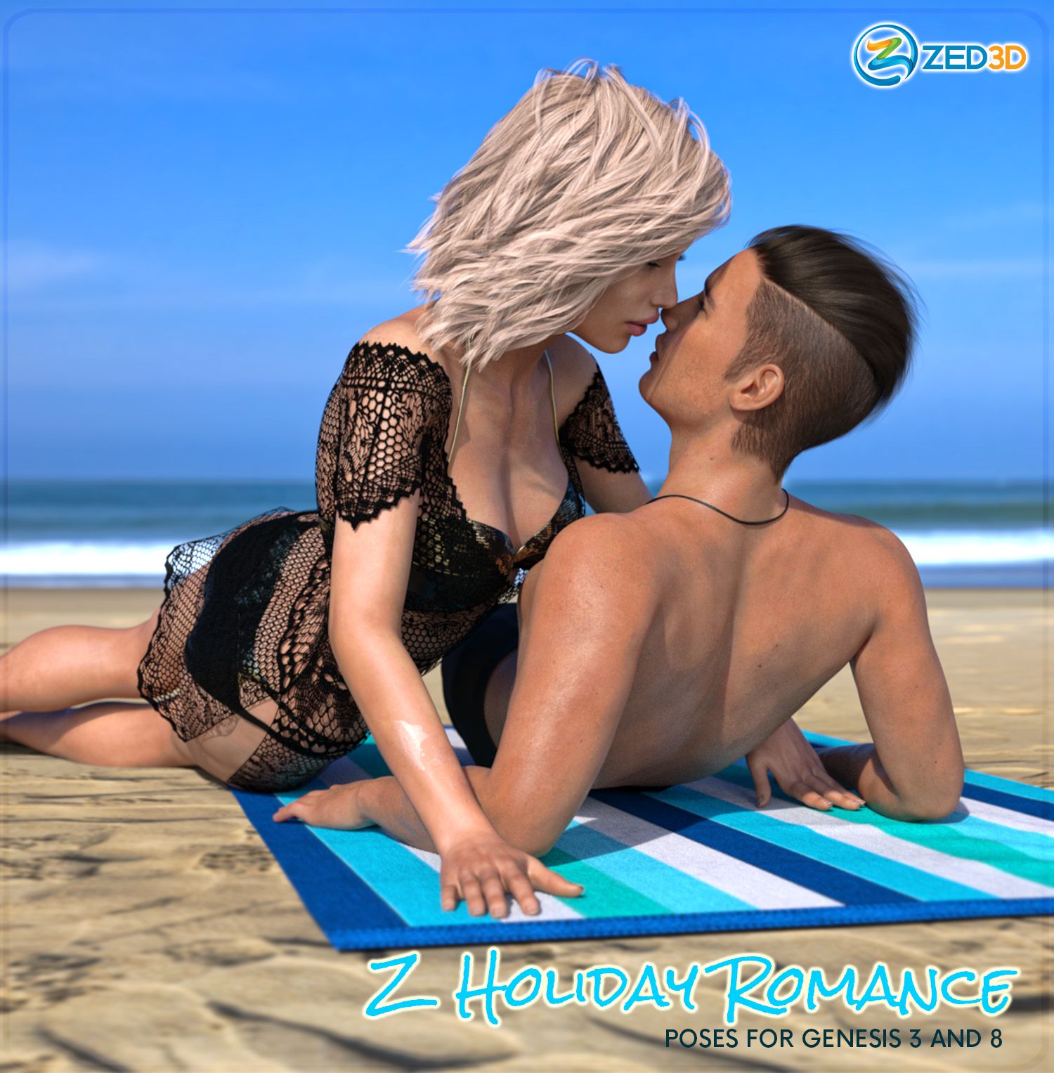 Z Holiday Romance – Couple Poses for Genesis 3 and 8_DAZ3D下载站